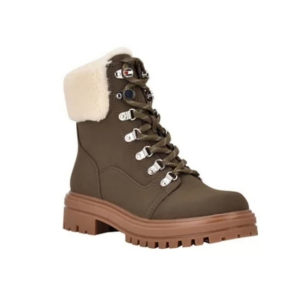 Tommy Hilfiger Dark Green FABY2 Lug Sole Boots - Picture 6 of 8